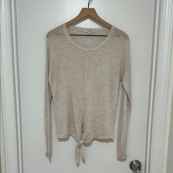 MADEWELL | Modern Tie-Front Lightweight Pullover Sweater - Picture 2 of 5